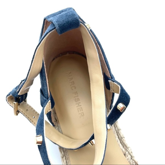Marc Fisher Studded Suede Espadrille Sandals - Picture 7 of 9